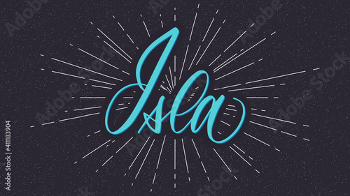 Isla Name Vector Typography with Starburst
