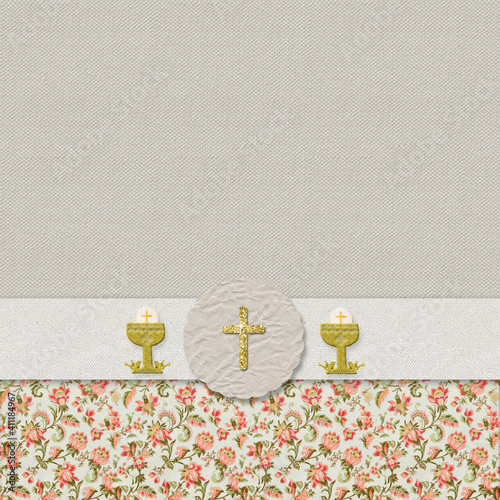First holy communion vintage background.
