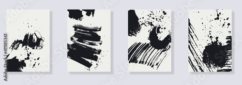 Abstract minimal hand painted compositions