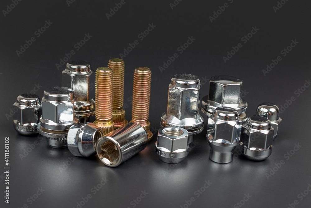 nuts with studs for fastening rims to the car nuts with studs for fastening rims to the car