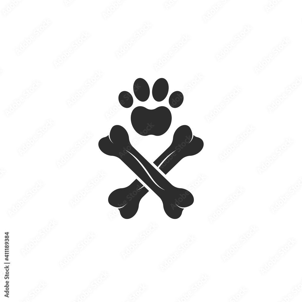paw bone vector icon of pet illustration design paw bone vector icon of pet illustration design