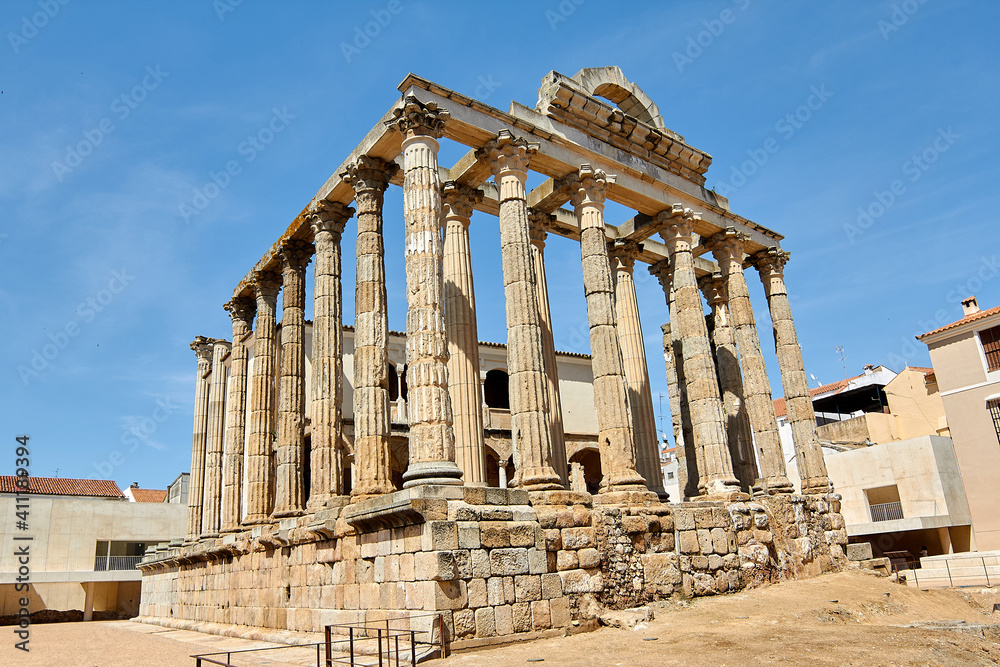 Temple of Dianaat the Ancient Roman city of Emerita Augusta (Merida, Extremadura, Spain)