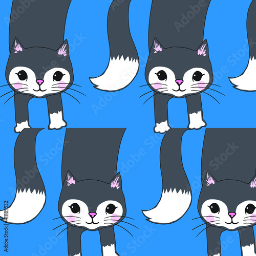 Cute baby Cat pattern vector illustration.