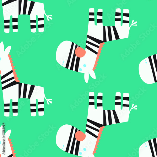 cute animal pattern vector illustration. Fabric, wrapping paper, wallpaper, packaging.