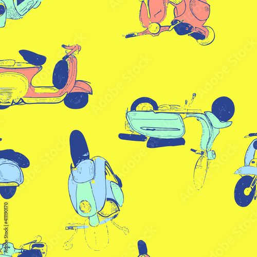 Cute baby car pattern vector illustration.