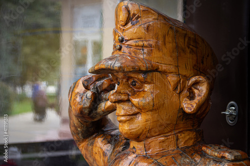 Wooden figure of the famous literary character - soldier Švejk