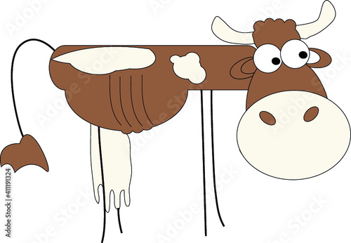 skinny hungry cow with big eyes