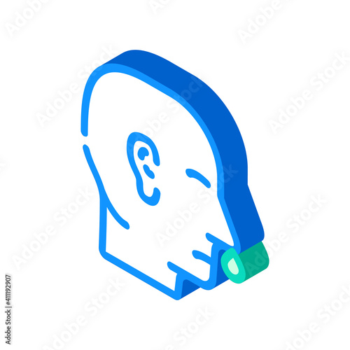 snot nose isometric icon vector illustration color