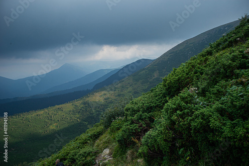 clouds over the Carpatians mountains  Hoverla 