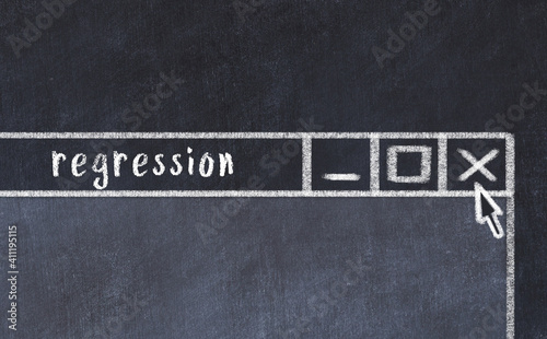 Chalk drawig of browser window with inscription regression photo