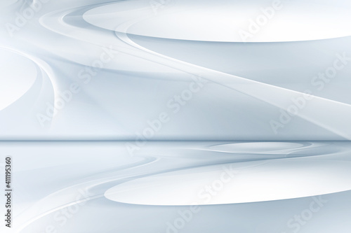 White and grey perspective flow waves background. Fantasy futuristic design. Creative graphic for web. Modern business style.