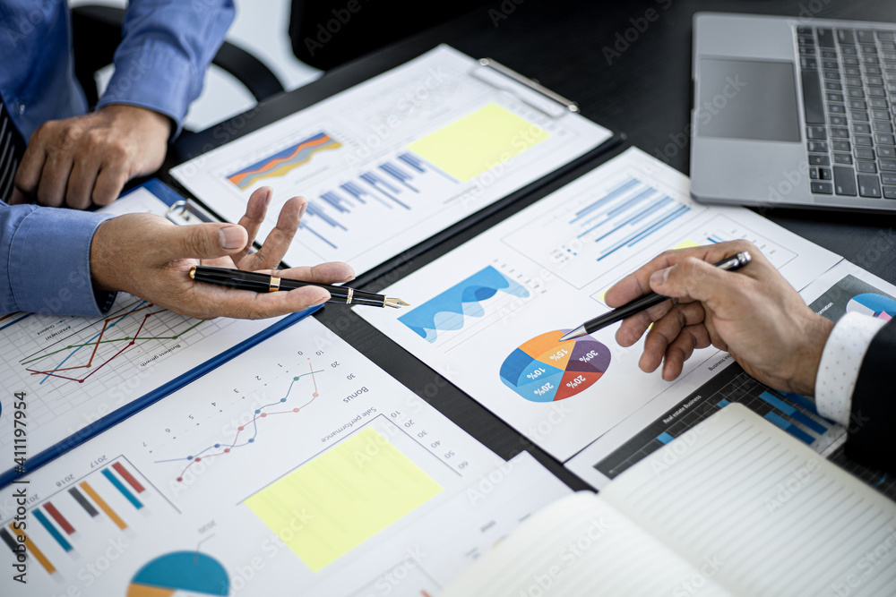 The atmosphere in the conference room was attended by four businessmen, a joint company operating brainstorming meeting for business growth, business management concepts. The atmosphere in the conference room was attended by four businessmen, a joint company operating brainstorming meeting for business growth, business management concepts.