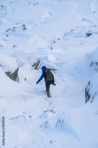 rodnei mountains in winter. Iezer region.