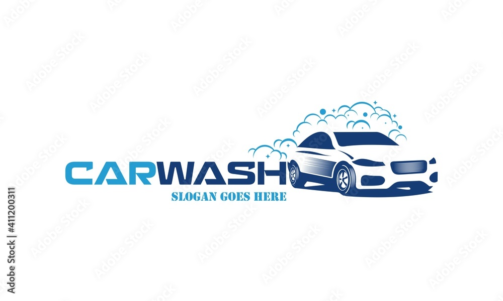 Flat Car Wash Logo Background. Best Logo Stock Vector | Adobe Stock