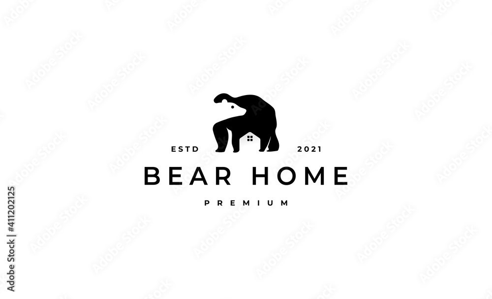 bear home Logo Symbol Vector Design Illustration