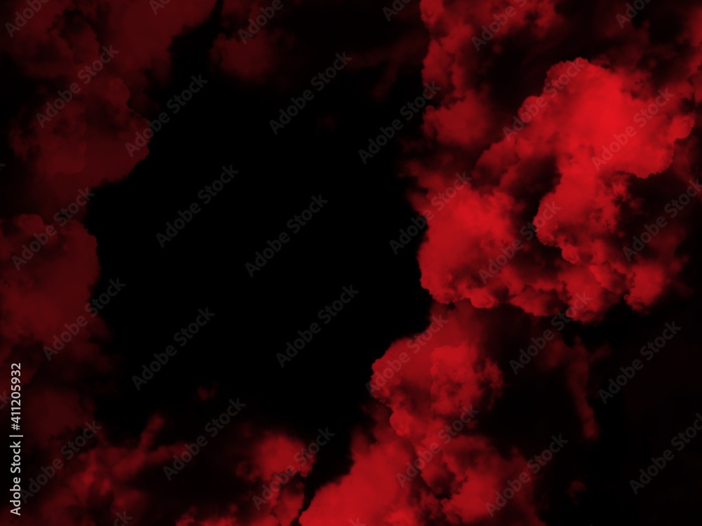 Red smoke background.