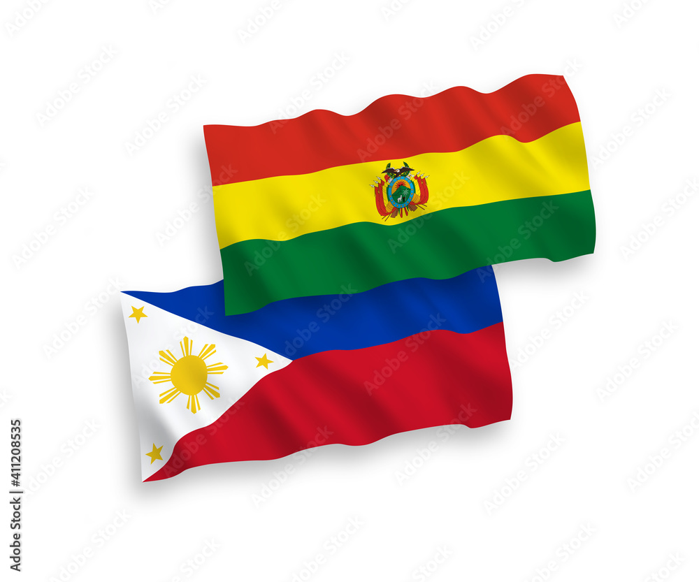 Flags of Bolivia and Philippines on a white background Flags of Bolivia and Philippines on a white background