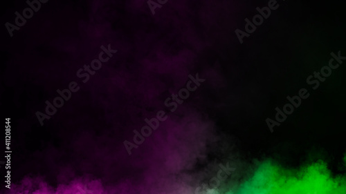 Green mystery fire fog texture overlays for text or space. Smoke chemistry, mystery effect on isolated background. Stock illustration.