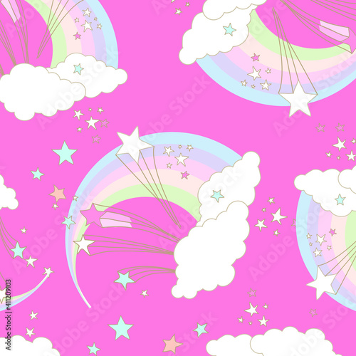 Rainbows pattern, for wrapping paper, greeting cards, posters, invitation