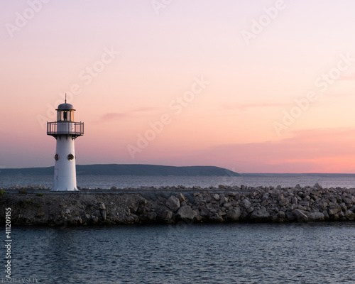 Wallpaper Mural lighthouse at sunset Torontodigital.ca