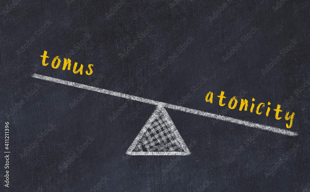 Chalk Drawing Of Scales With Words Tonus And Atonicity Concept Of chalk-drawing-of-scales-with-words-tonus-and-atonicity-concept-of