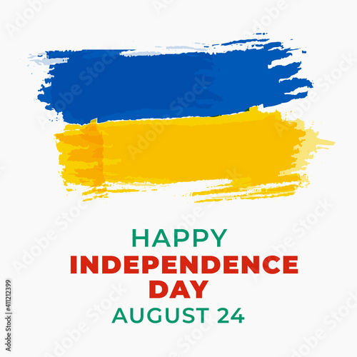 Ukraine independence day  Ukrainian brush stroke painted flag banner design concept for August 24  Vector
