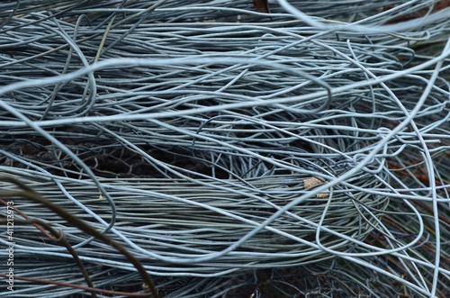 rusted medtal wire in a pile