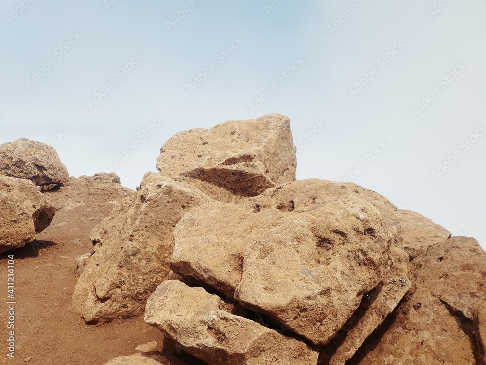 fuerteventura dessert climate Pico de la Zara hikking Stock Photo | Adobe  Stock