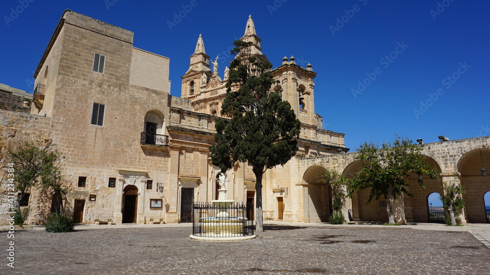 the Parish Church of Mellieha, Malta, March