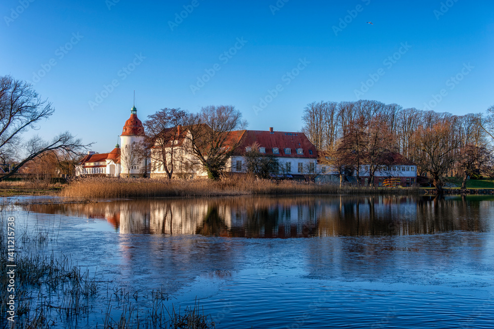Nordborg Castle reflected in the lake