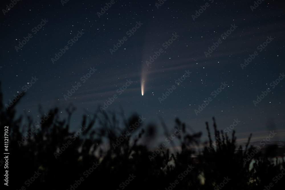 C/2020 F3 (NEOWISE) - Comet neowise appearing on the nightsky and brighting it up.