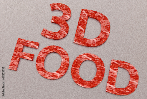 In-Vitro-Zucht von Laborfleisch. Herstellung von künstlichem Fleisch durch neue Technologie - Nahrungsmittel aus dem 3D Drucker