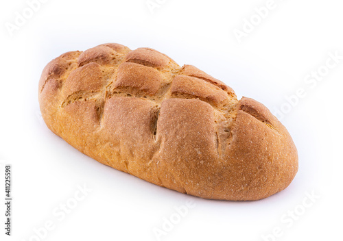 Bread made from barley malt isolated on white background
