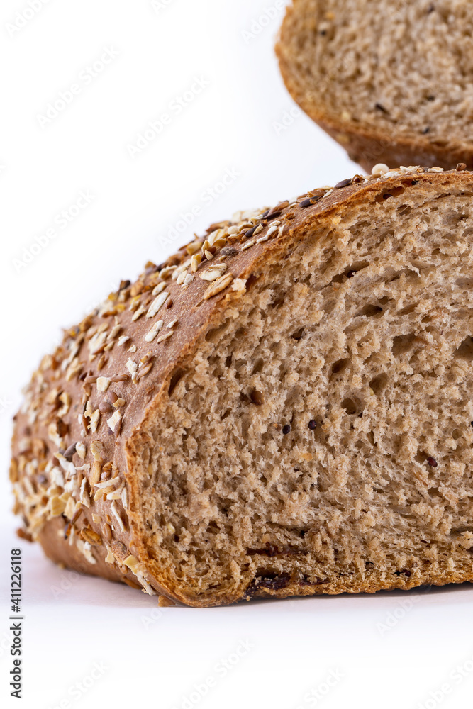 Multi grain bread isolated on white brackground Multi grain bread isolated on white brackground