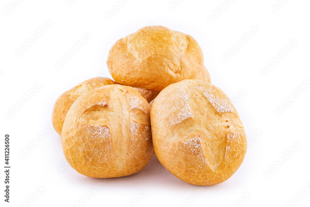 Bread rolls isolated on white backdound