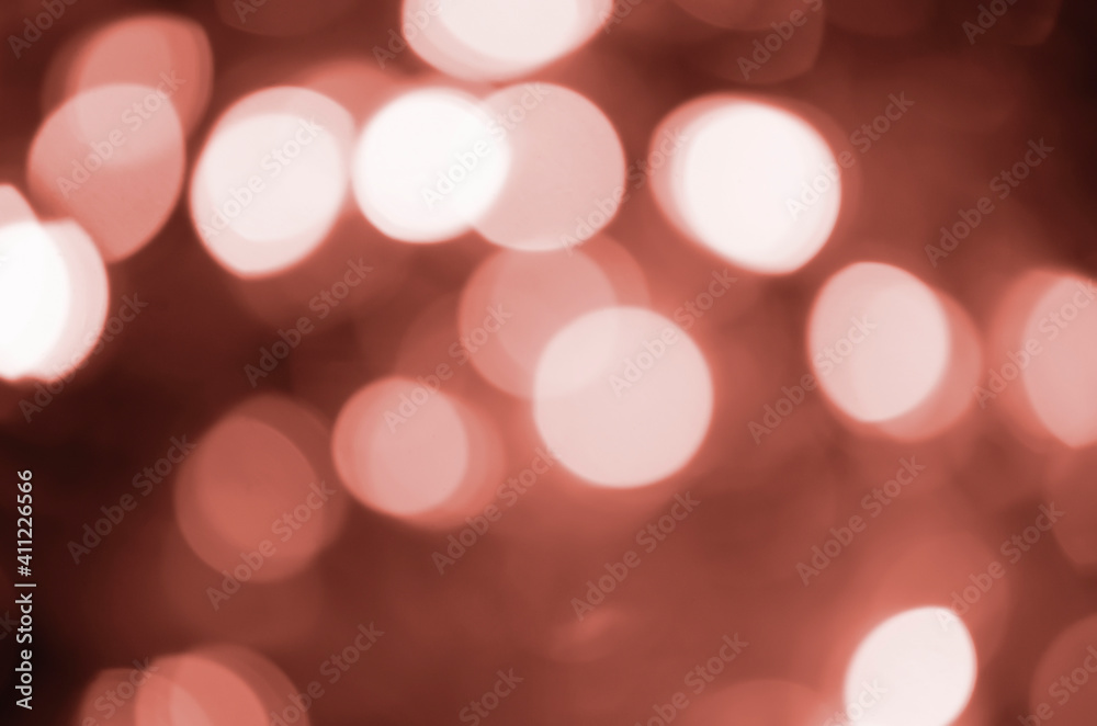 Obraz premium Festive red luminous background with colorful lights bokeh
