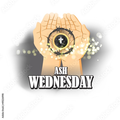 vector illustration of concept for Ash Wednesday wishes greeting , banner, poster