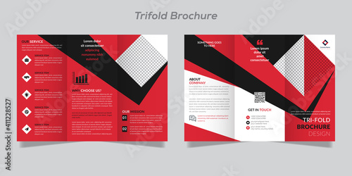 Tri-Fold Brochure Design Template, Corporate, Business, Advertising, Marketing, Modern Brochure