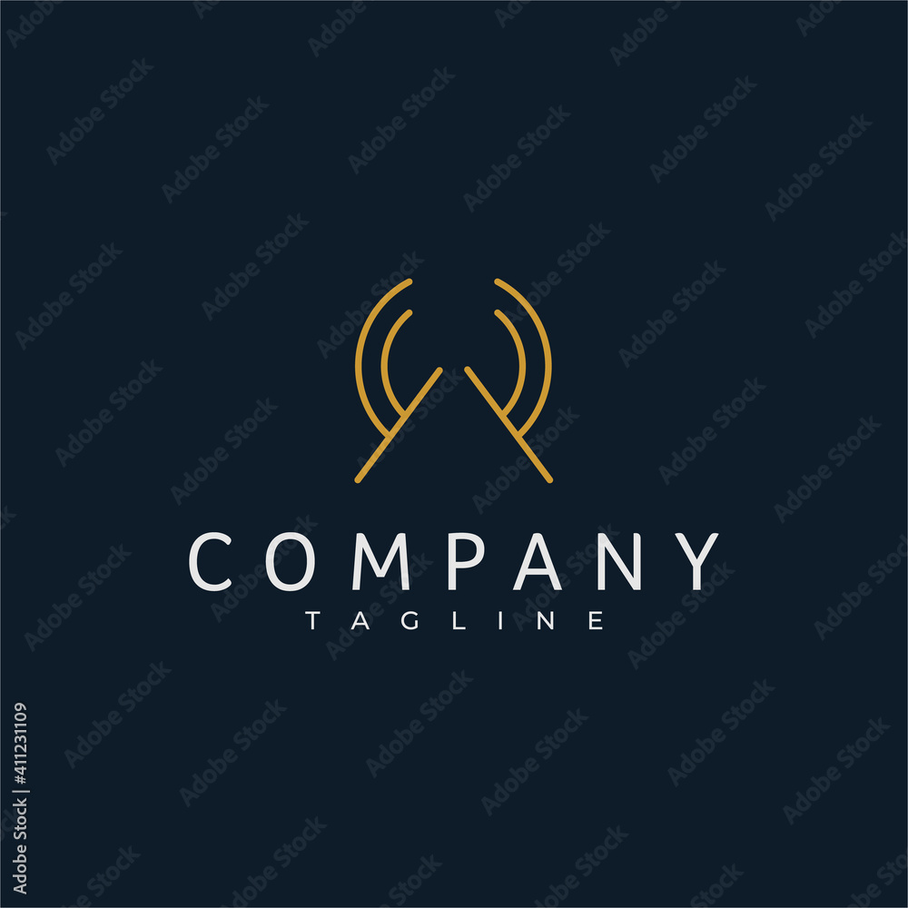 Real estate logo design in an abstract monoline style. Real estate logo design in an abstract monoline style.