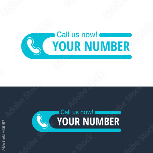 Call us Now Flat blue web button block