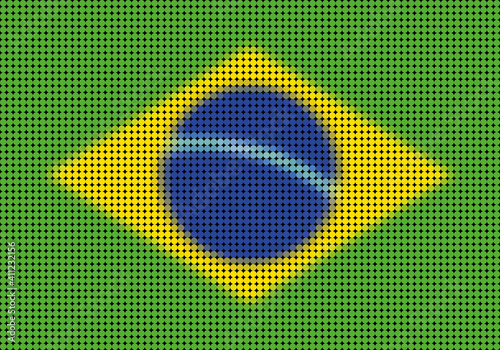 Dot pattern brazilian flag illustration