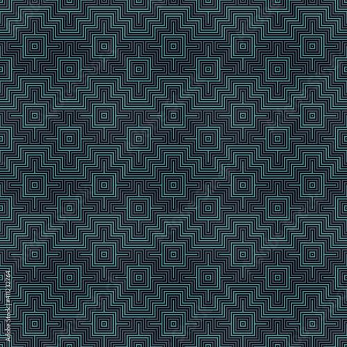 Chakana inca crosses seamless pattern. Ethnic embroidery print. Ornamental folk wallpaper. Native american ornament