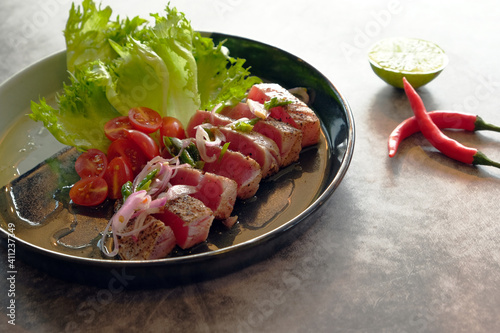 Spicy tuna, sour and spicy Thai style.