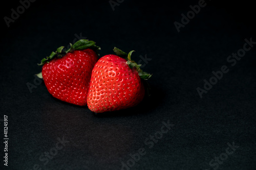 strawberry on black