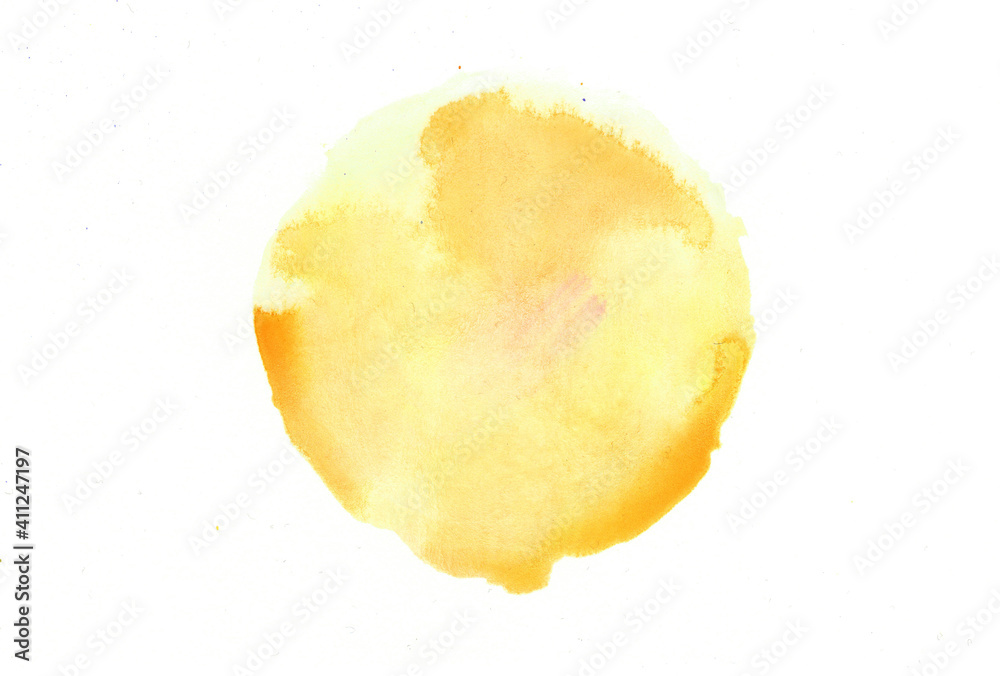 黄色の水彩の筆の跡、背景素材、テクスチャ