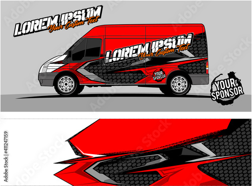 Car wrap graphic racing abstract strip and background for car wrap and vinyl sticker - Vector 