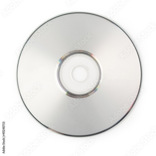 Realistic white cd template isolated on white background with clipping path. photo
