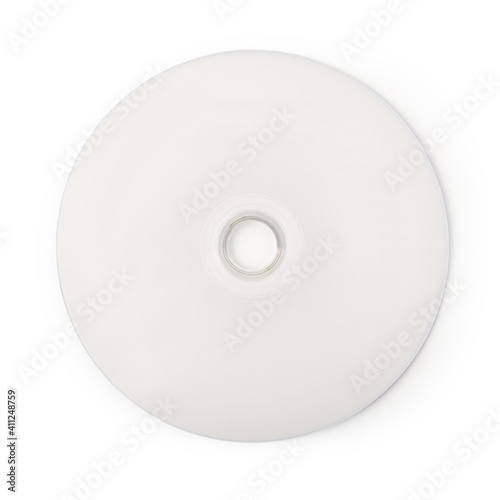 Realistic white cd template isolated on white background with clipping path.