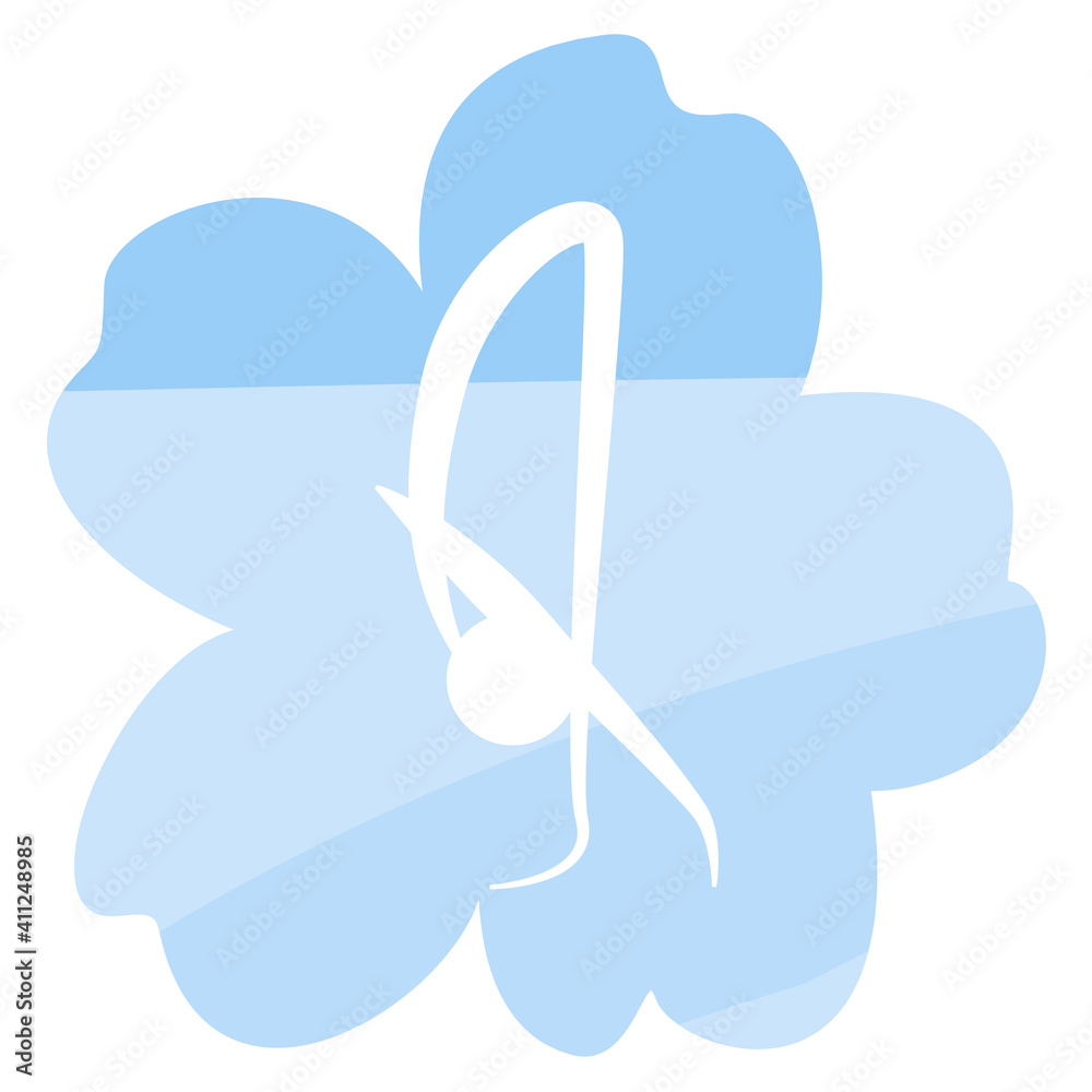 Yoga asanas simple blue flower icon of a set. Vector Yoga asanas simple blue flower icon of a set. Vector