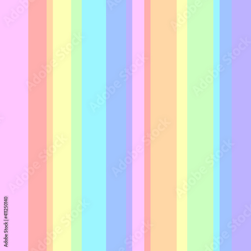 Rainbow seamless pattern of stripes of different pastel colors and different thicknesses. Can be used for wrapping paper, for fabric, for printing, as wallpaper. Cute childish linear colorful pattern.
